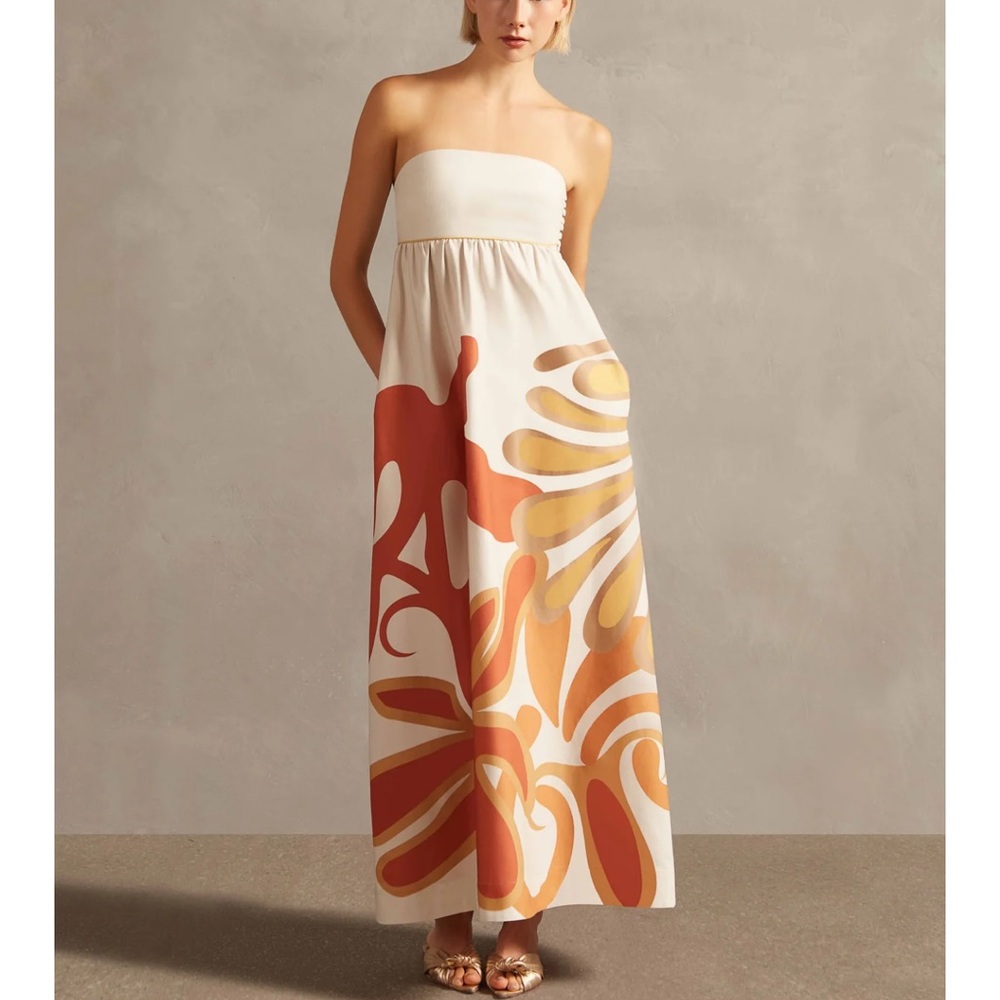 Adriana Degreas Algae Strapless Long Dress